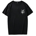 Mens Black Comfortable Loose Fit Round Neck Tshirt for Daily Vacation Wear