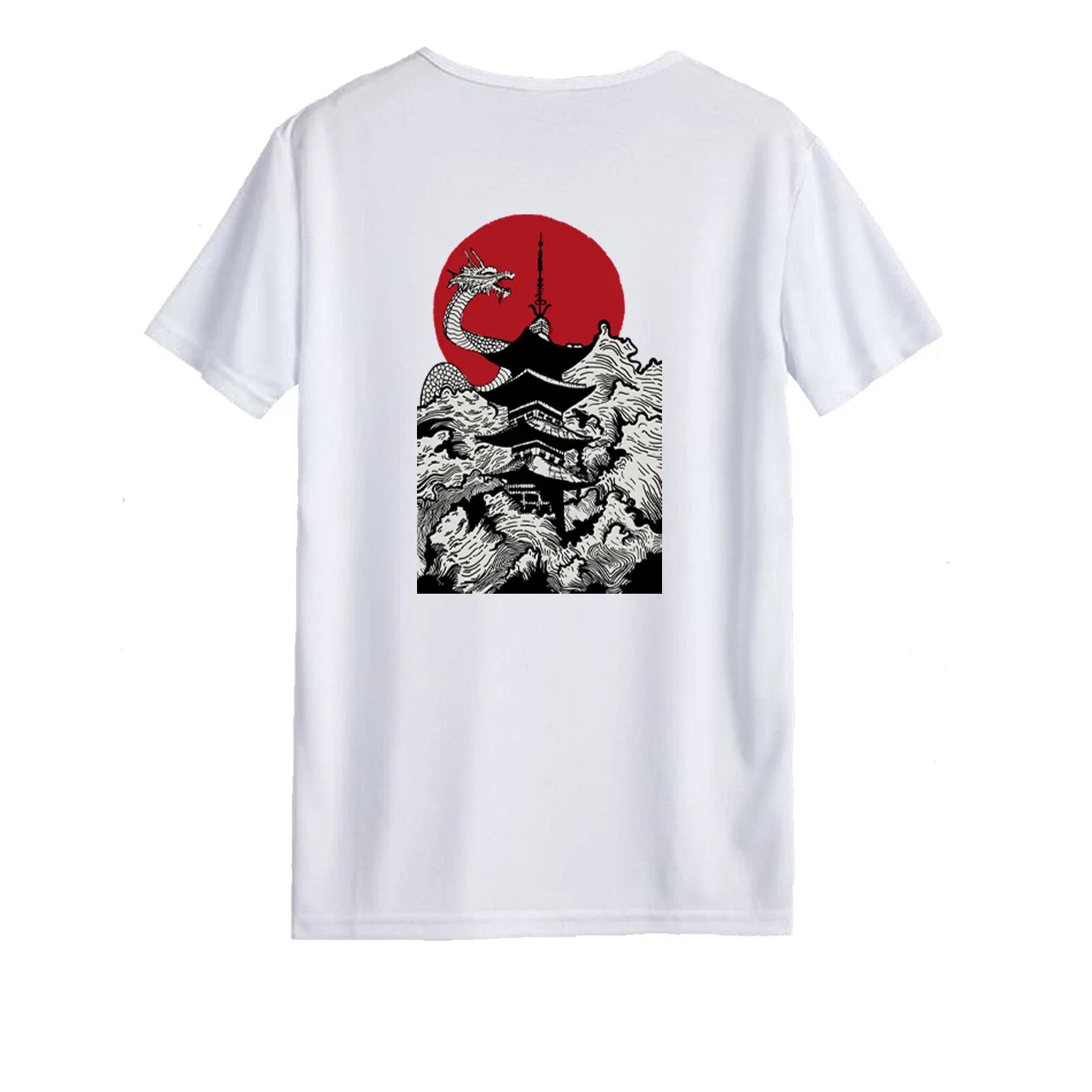 Unisex T-shirt - Pagoda Dragon - Original Summer Couple Student Cute Culture Fun