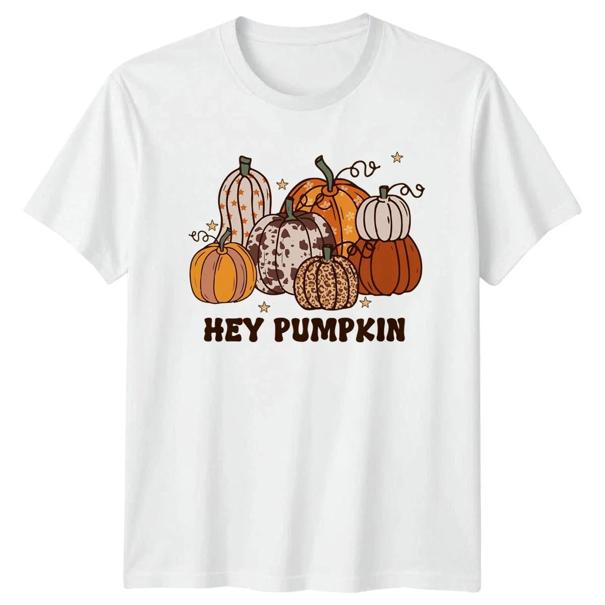 Hey Pumpkin Womens T-Shirt Boho Leopard Fall Thanksgiving Gift For Her