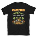 Camping Is Awesome Beer Vintage Design Camping Novelty T-Shirt