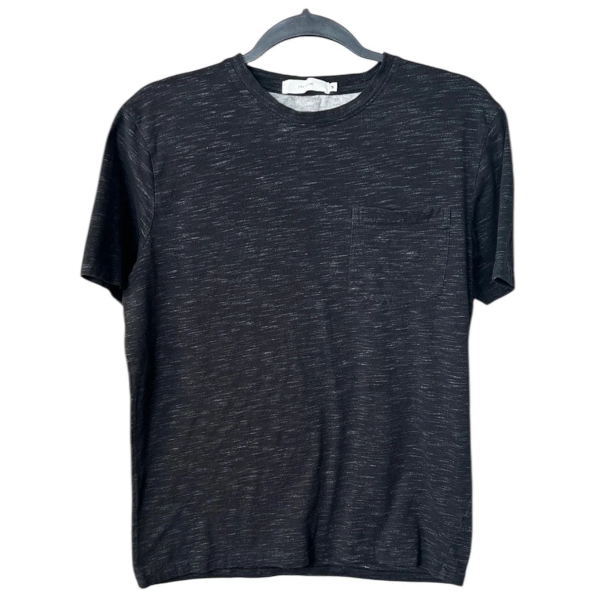 Black Space Dye Pocket Tee Minimalist Stretch T Shirt Size S
