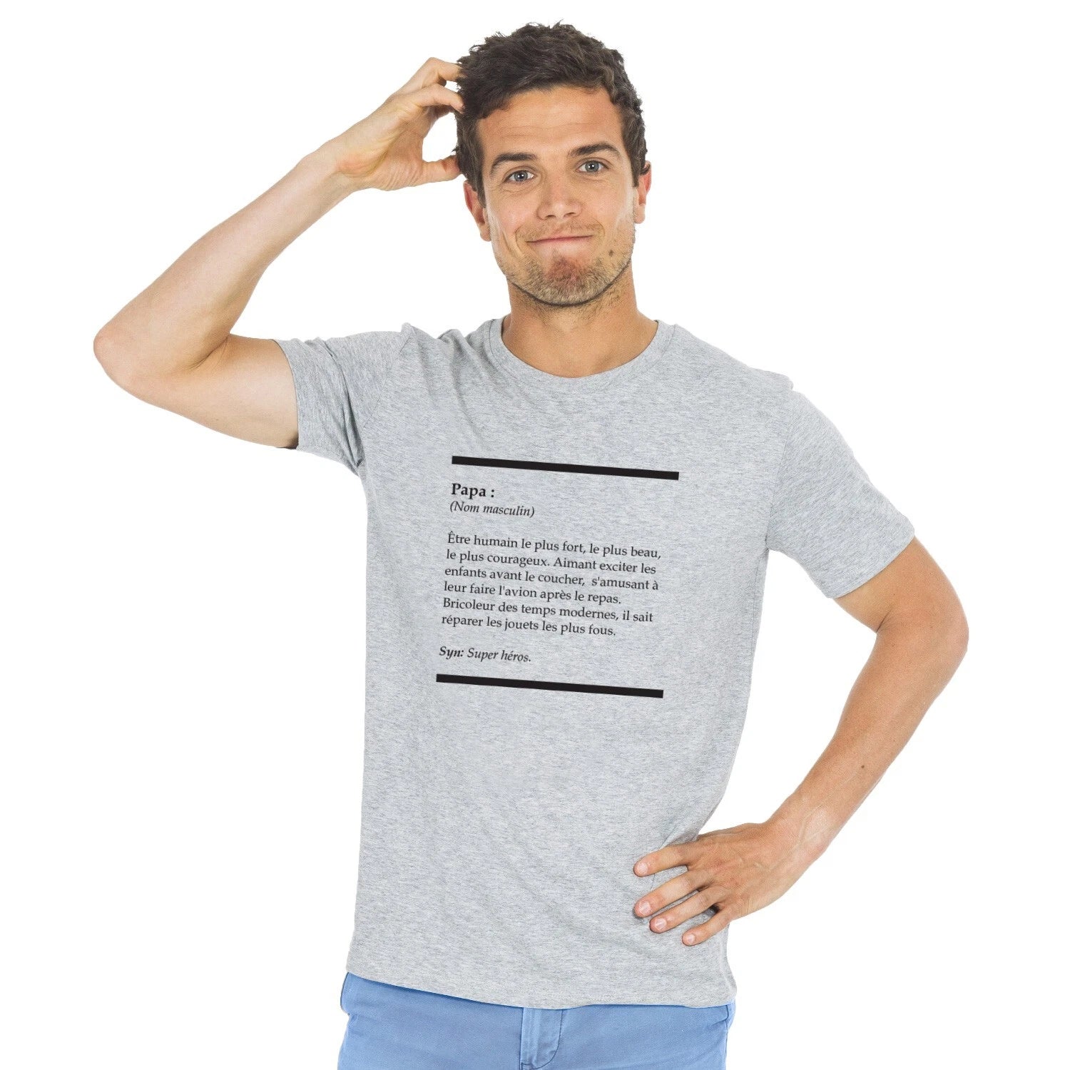 Mens Short Sleeve Grey Colour, Dad Definition T Shirt