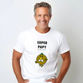 Men's T-Shirt Short Sleeve White Super Papy MRMME Motif Print Comic Dad