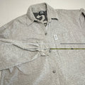 90265 Vintage Men’s M/L 1988 Gray Button-Up Shirt Long Sleeve Minimalist—FLAW