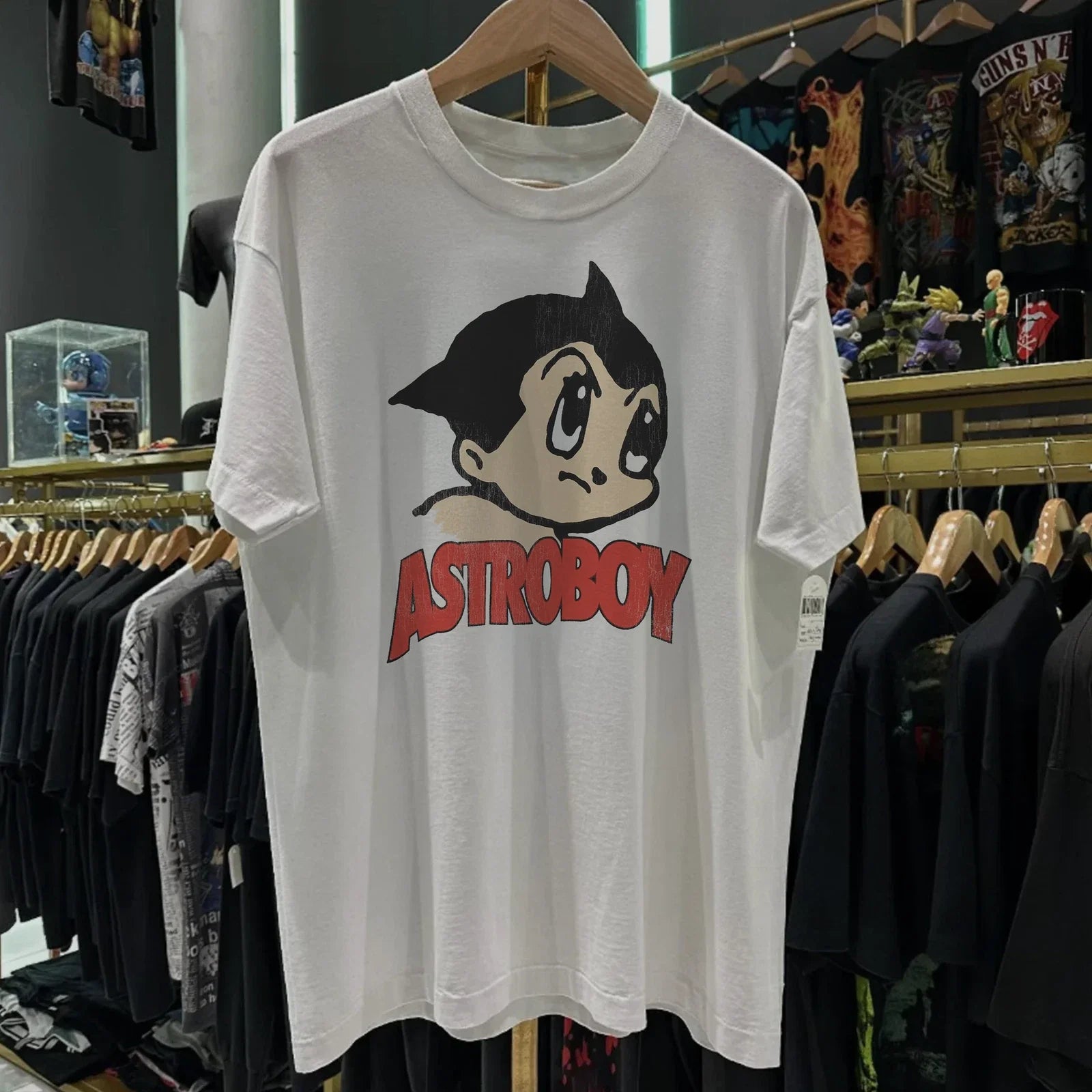 90S Astro Boy Washed T-Shirt White L