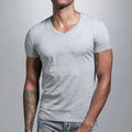 Trendy Black Man T Shirt Low Cut V Neck Comfortable Short Sleeve Pullover