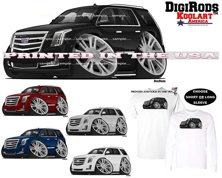Cadillac Escalade Luxury SUV DigiRods / Koolart Cartoon Car T Shirt S-5X