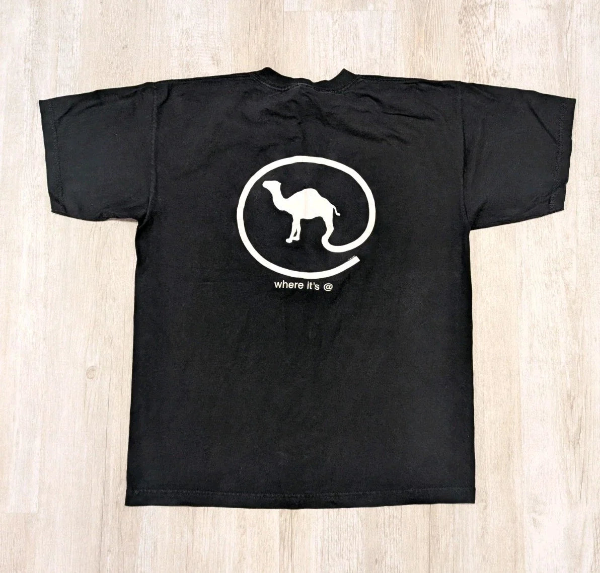 Vintage 90s Camel Cigarettes Men's XL “Where It’s @” Promo T-shirt Black
