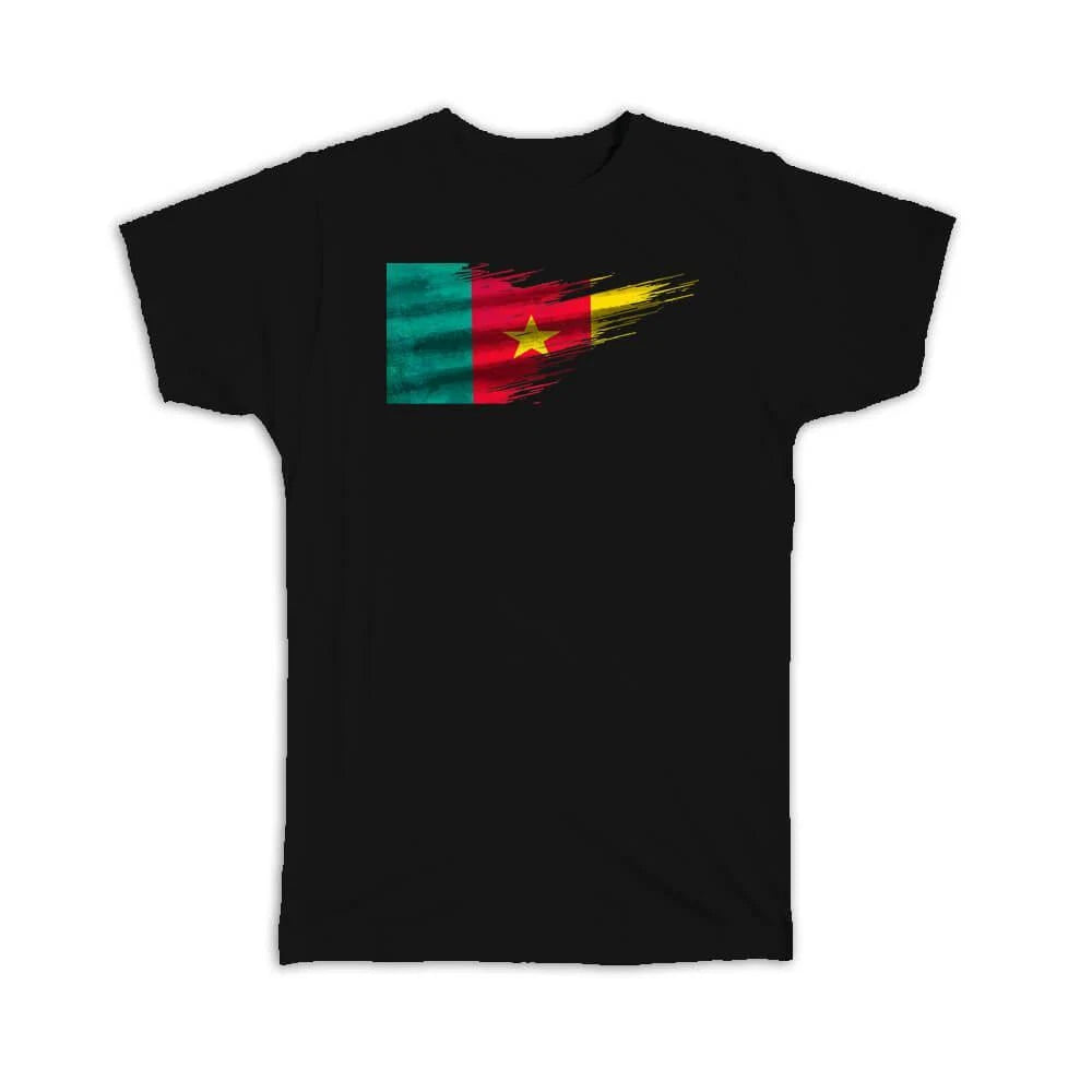 Gift T-Shirt : Cameroon Flag Modern Country Expat