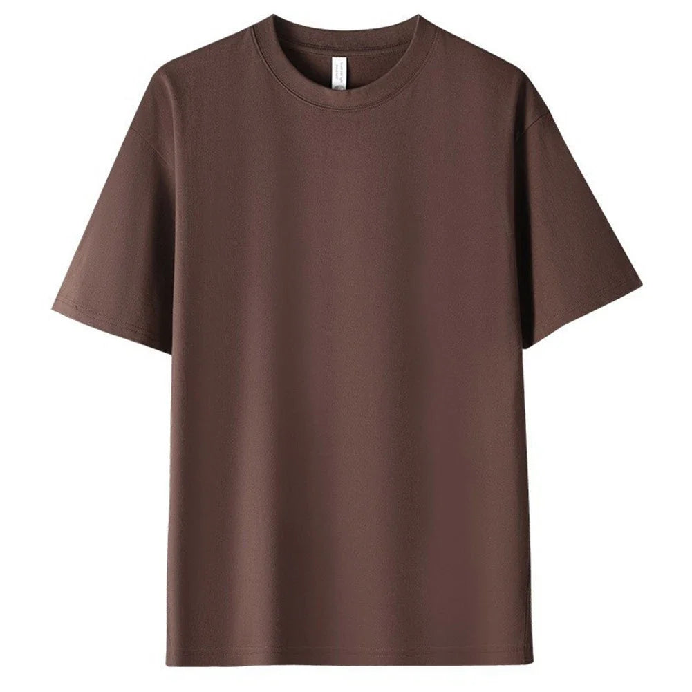 Loose Fit Men's Short Sleeve Tee Top Polyester Spandex for Spring Summer
