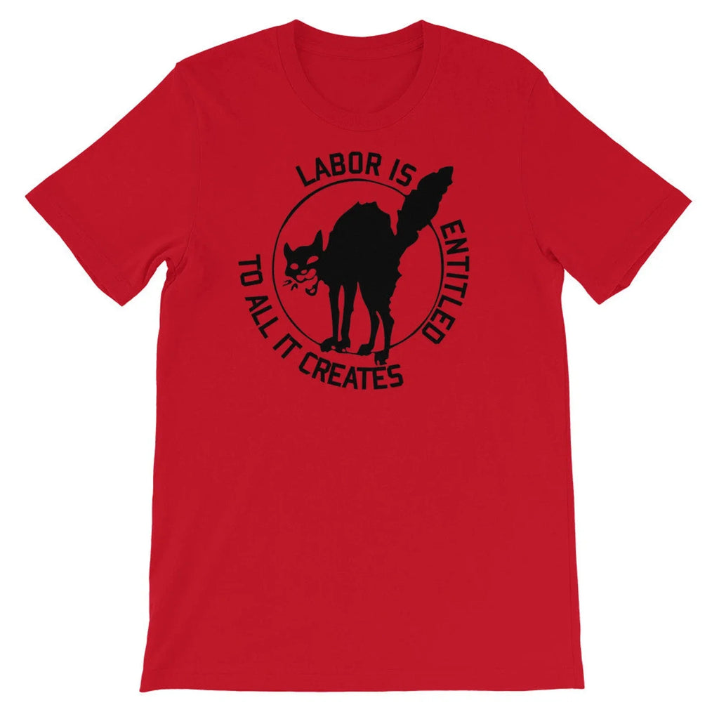 Industrial Workers of the World Cat Labor is entitled Union IWW T shirt Tee