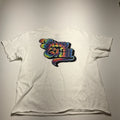 DOM T-Shirt Mens XL White Basic Cotton Retro "Stray Chill" Logo Short Sleeve