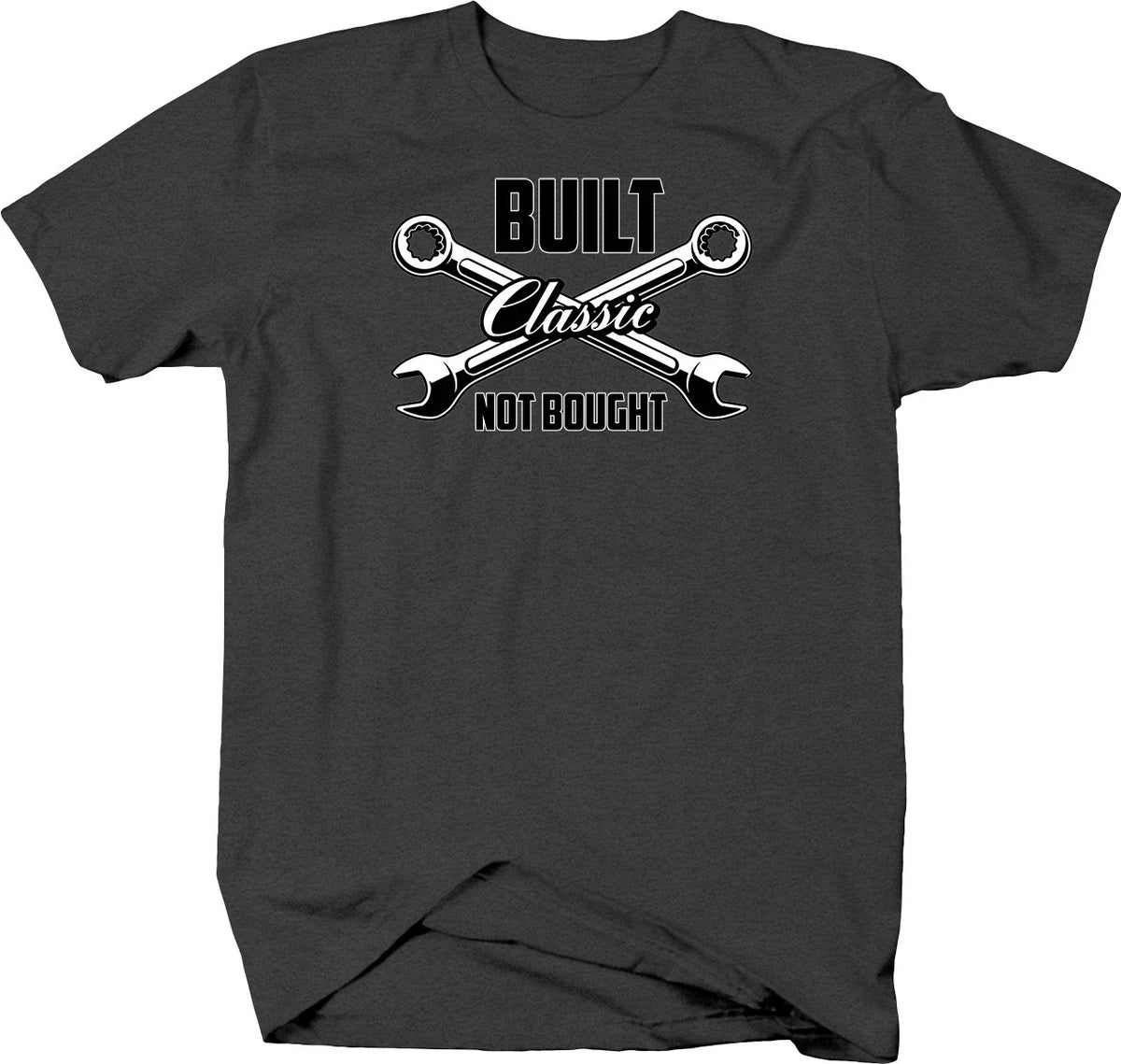 Built Not Bought Classic Hotrod Tshirt for Men Dark Gray