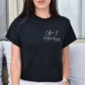 Coffee and meteorology pocket Unisex T-shirt Meteorologist tee Black Navy Dark H
