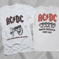 ACDC For Those About To Rock 1982 North American Tour White Double Sided T-Shirt
