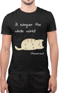 Inspired Funny I Will Conquer The Whole World Tomorrow Cat Lazy T-Shirt