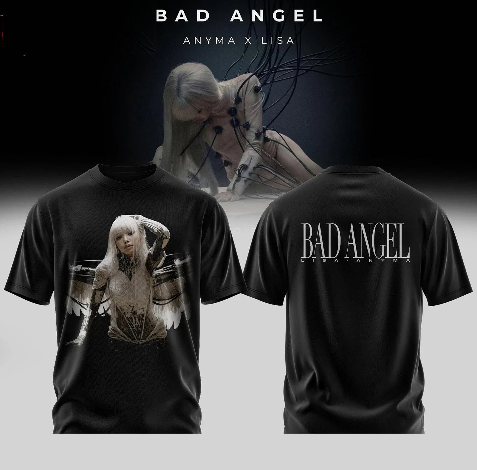 Anyma x Lisa Bad Angel Double-Sided 3D T-Shirt Full Size S-5XL Unisex TM