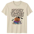 Spooky Pumpkin Teacher T-Shirt Halloween Teacher Gift For Him And Her