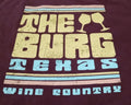 The Burg Texas Wine Country T Shirt Mens Large Red Burgundy Short Sleeve Cotton