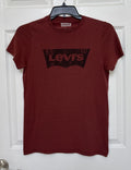 LEVI'S Shirt Men's Small Red Graphic Crew Neck Short Sleeve Stretch Pullover