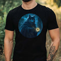 Men's Magic Wolf Wizard Motif Cotton T-Shirt Size XS to 5XL