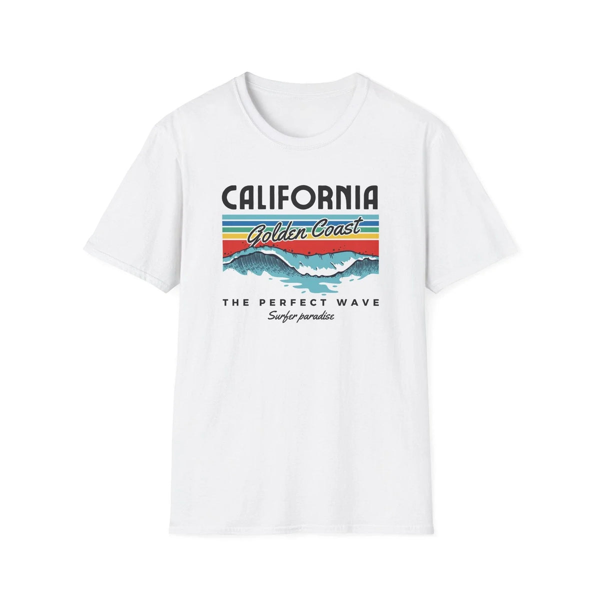 California Golden Coast Unisex Softstyle T-Shirt | Beach Vibes, Summer, surfer
