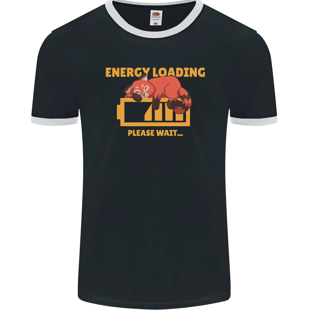 Sleeping Fox Energy Funny Lazy Anti-Social Mens Ringer T-Shirt FotL
