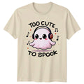 Too Cute To Spook Ghost Halloween Mens Womens Graphic Tee Holidays