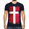 Denmark Grunge Flag Men T-Shirt Denmark Football Danish Gift Shirt