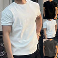 Daily Wear Mens Loose Tee Round Neck Shirt 95% Polyester 5% Spandex Summer Wear
