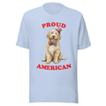 GOLDENDOODLE SHIRT - PATRIOTIC 4TH JULY AMERICAN ADULT TEE - ALL SIZES - LT BLUE