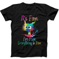 It's Fine I'm Fine Everything Is Fine Cat Meme Funny Gift Tee  T Shirt 122