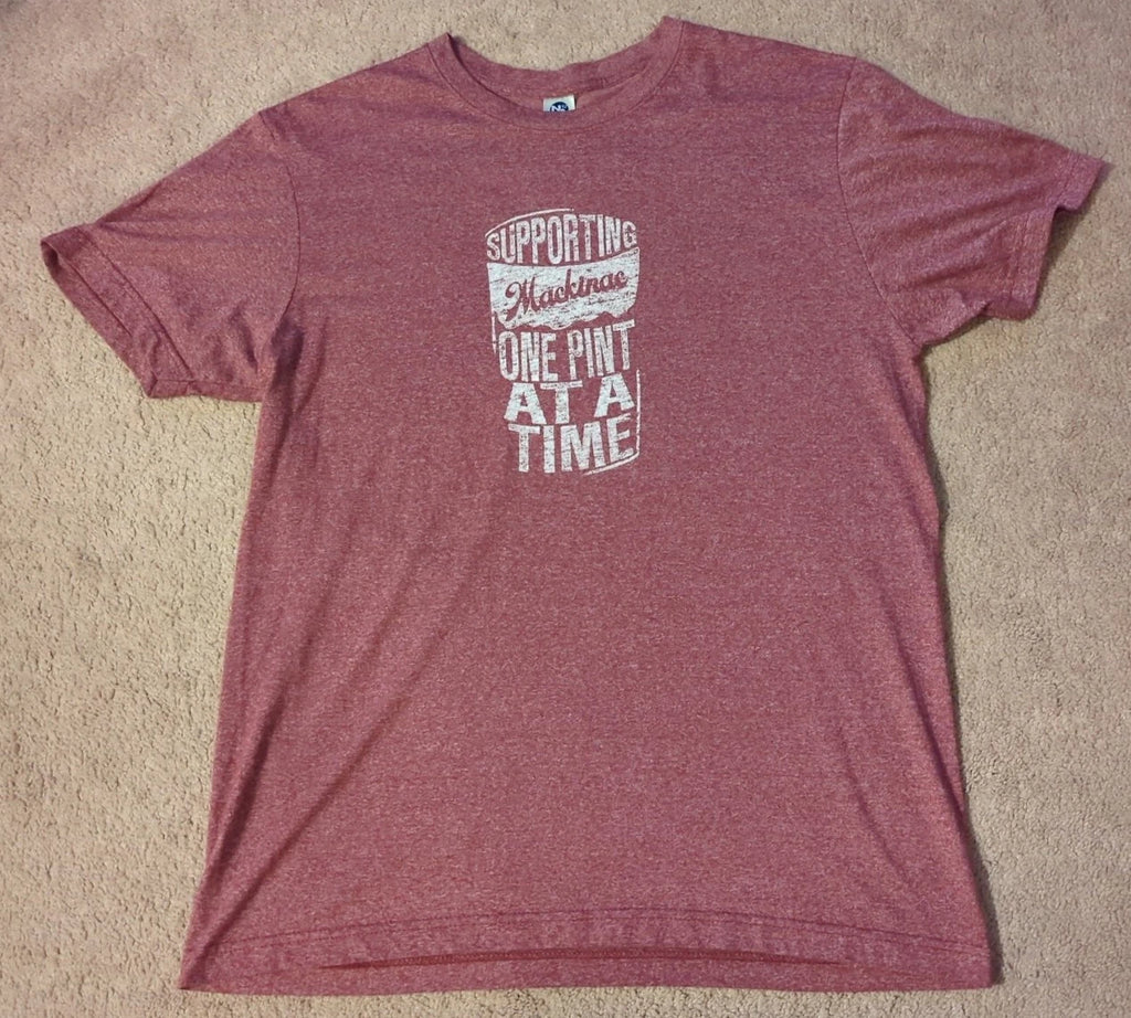 Large Supporting Mackinac One Pint At A Time Michigan Craft Beer T-Shirt