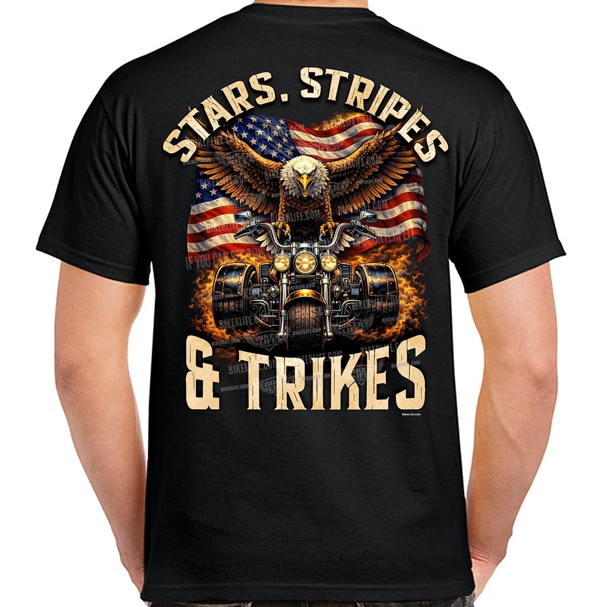 T-Shirt Stars, Stripes, and Trikes No Harley
