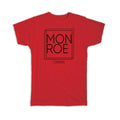 Gift T-Shirt : MONROE Louisiana Square Modern Minimalist Font