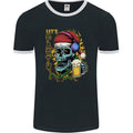 Christmas Party Skull Drinking Beer Alcohol Mens Ringer T-Shirt FotL