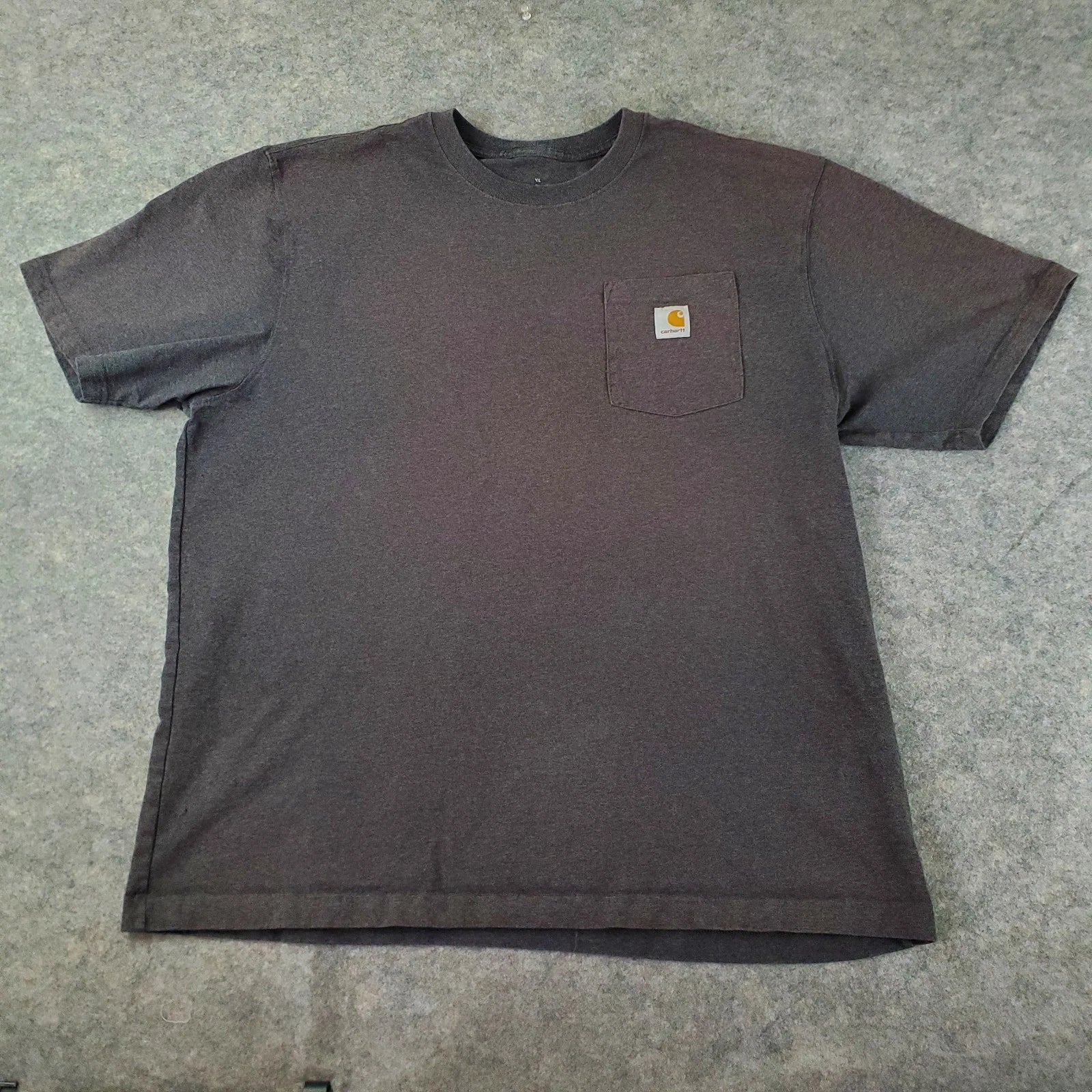 Carhartt Shirt Mens Extra Large Gray Crew Neck Short Sleeve Pocket Logo Stretch