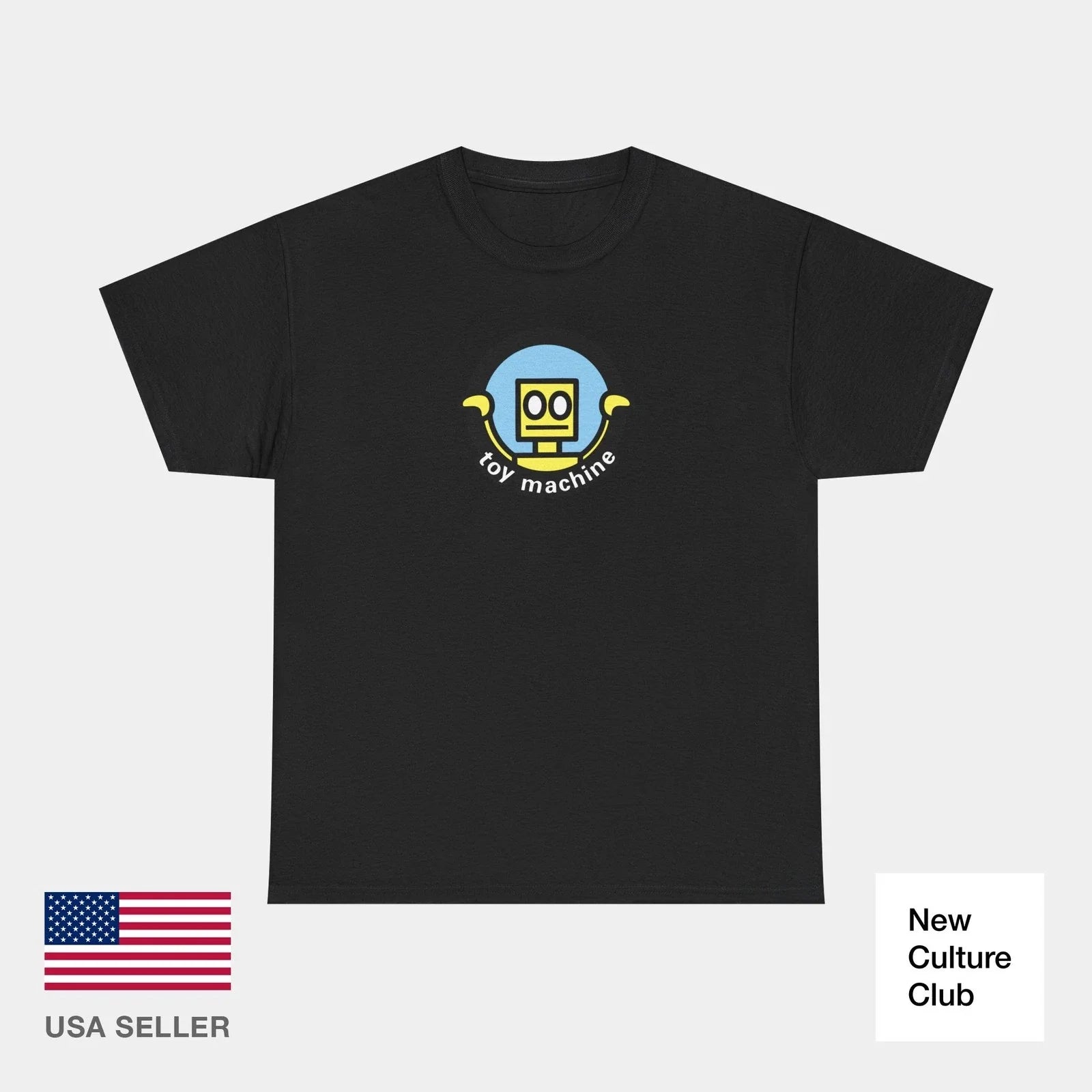Toy Machine Robot 1990s Skate T-Shirt Vintage Skateboarding Print