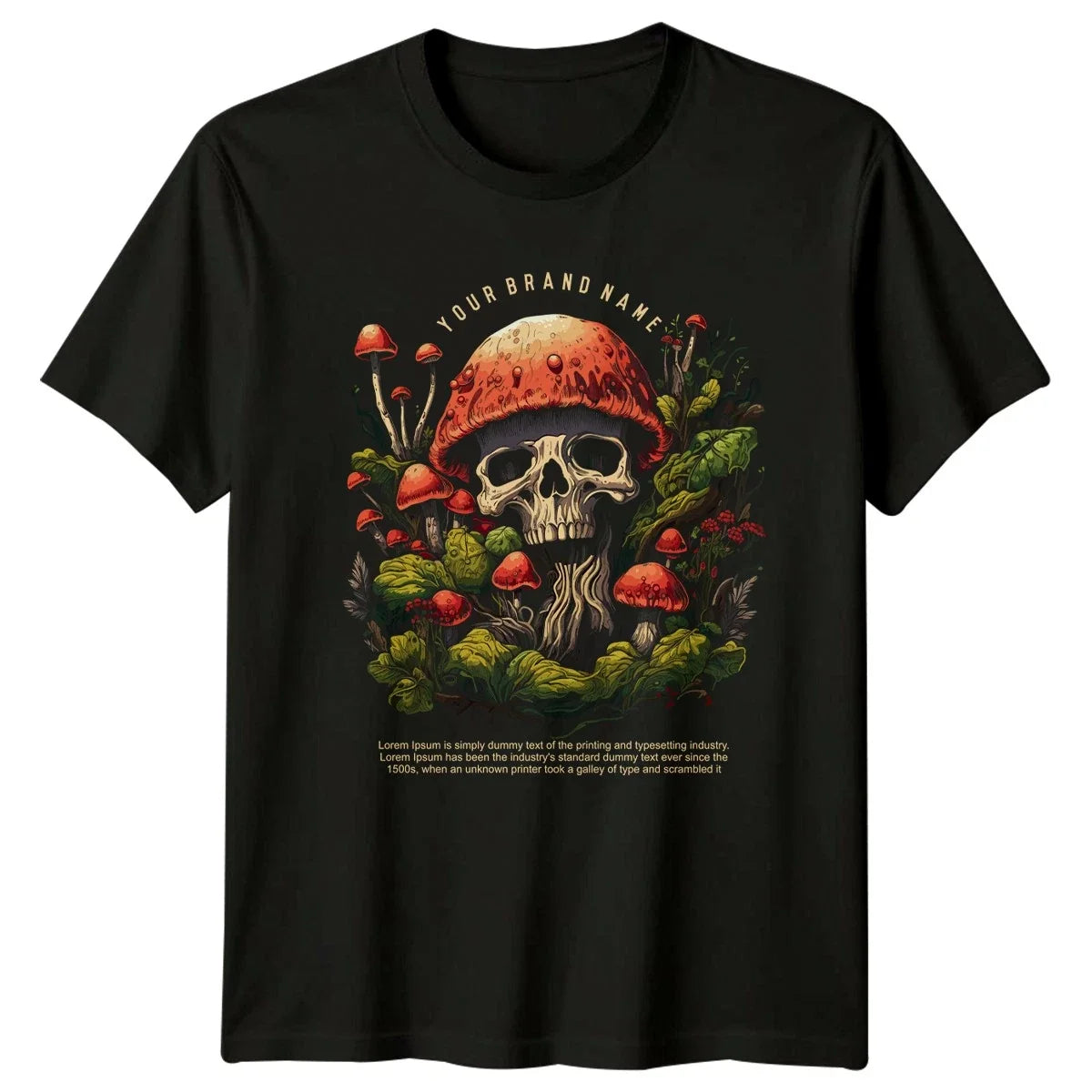 Mystical Skull Mushroom Woodland Art T-Shirt Mushroom Skull Nature Art Birthday