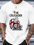 Crusader Knight T-Shirt Medieval Warrior Graphic Templar Knight Armor Tee Top