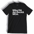 Mike D & Ad-Rock & MCA T-Shirt - Beastie Boys Names List - Ampersand - WRDMRK