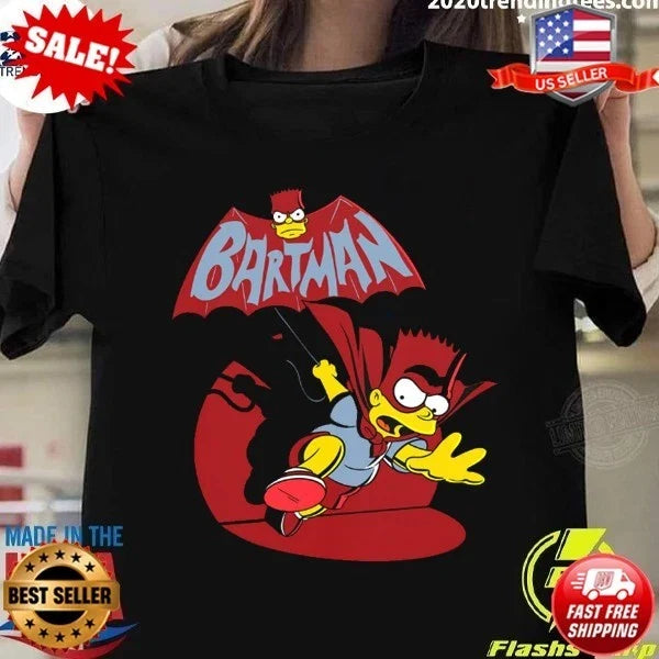 Bartman Simpson T-Shirt Funny Bart Simpson Graphic T-Shirt | S-5XL
