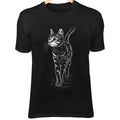 Bengal Cat Line Art - Sleek Minimalist Doodle with Elegant Posture & Playful Cha