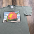 Vintage Allman Brothers Shirt Mens XL Green 1995 Eat Peach Peace Tour Concert