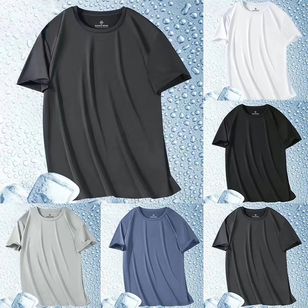 Stylish Mens Crew Neck Fitness Top for Bodybuilding in Lightweight Fabric