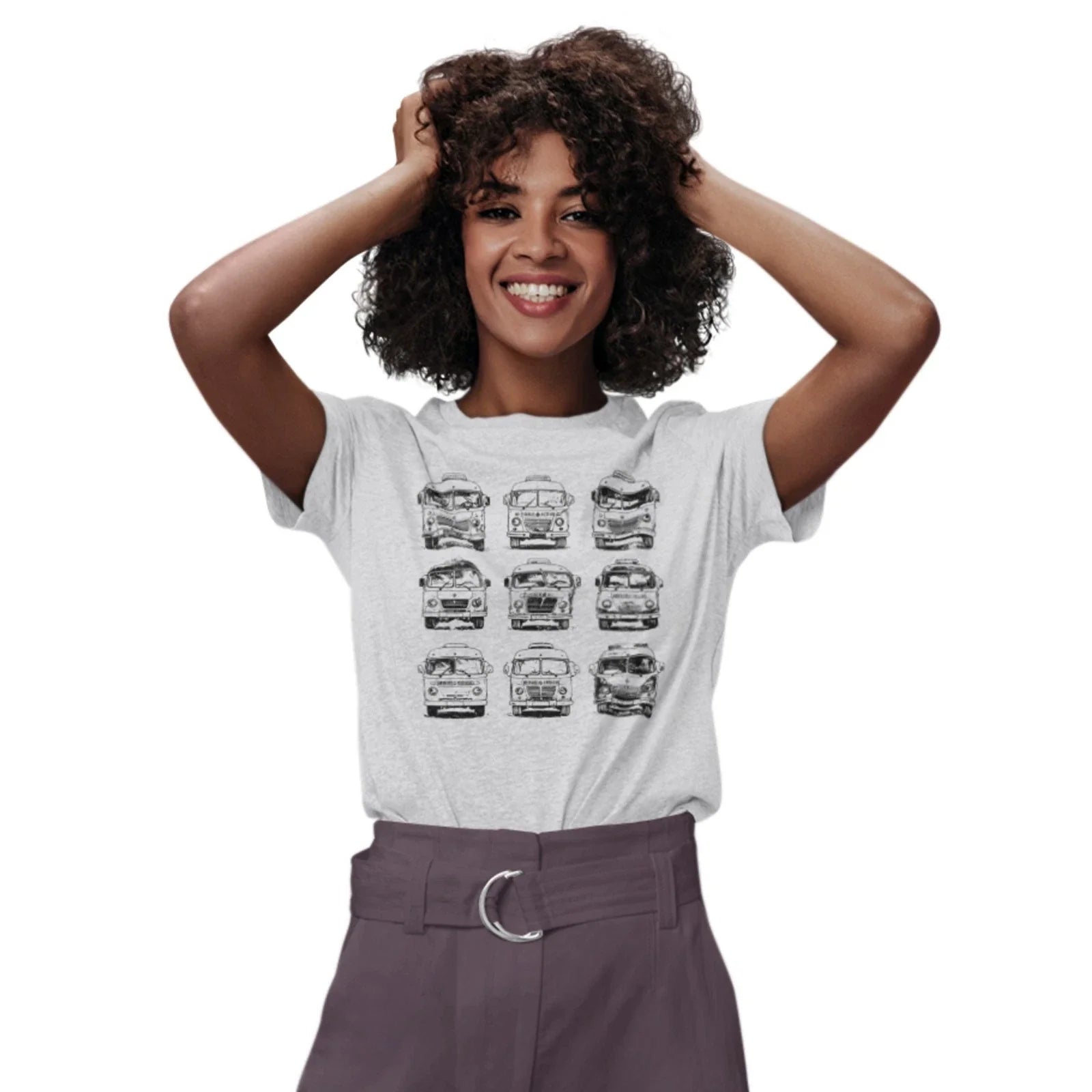 Campervans Pop Art Style Hand Printed T-Shirt Nine Vans
