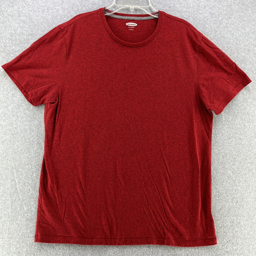 Old Navy Mens T Shirt Large L Red Short Sleeve Cotton Polyester Casual