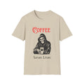 Coffee saves lives T-Shirt, Funny Gift, Caffeine Lover Apparel
