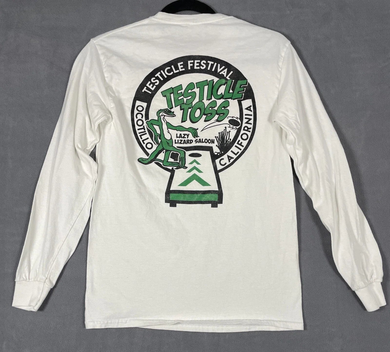 Testicle Festival testicle toss long sleeve t shirt Lazy Lizard Saloon Ocotillo