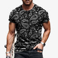 T-Shirt Men's Paisley Fashion Short Sleeve Black Casual Fashion Soft Tee T Shirt